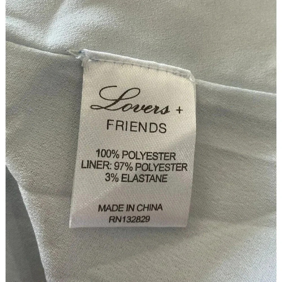 NWT Lovers + Friends Dress Fit Flare Tie Neckline Blue Pink Rose Print Small New - Picture 6 of 6